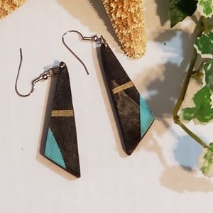 Wood boho  earrings  jewelry